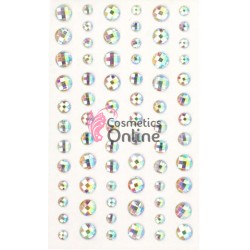 Strasuri din acril pentru make-up cu adeziv SGS008 Argintii cu Reflexii de 6-10mm 72 buc MJ 1188874